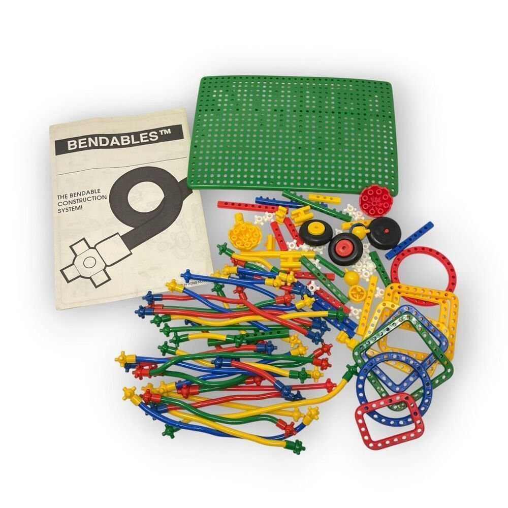 Bendits Bendables Construction Building Creative Toy 90 Pieces Vintage